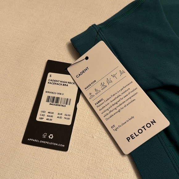 NWT Peloton Cadent High Neck Racerback Bra Teal - Picture 4 of 5